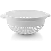 YBM HOME Deep Plastic Strainer Colander with Handle – Made of Food Safe BPA-Free Plastic - Durable and Dishwasher Safe - Use 