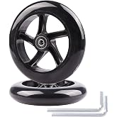 Gladeer 5.5 Inch / 142mm Front Replacement wheels with Bearings for Wiggle Swing Scooter Kick Push Scooter (2-Pack)