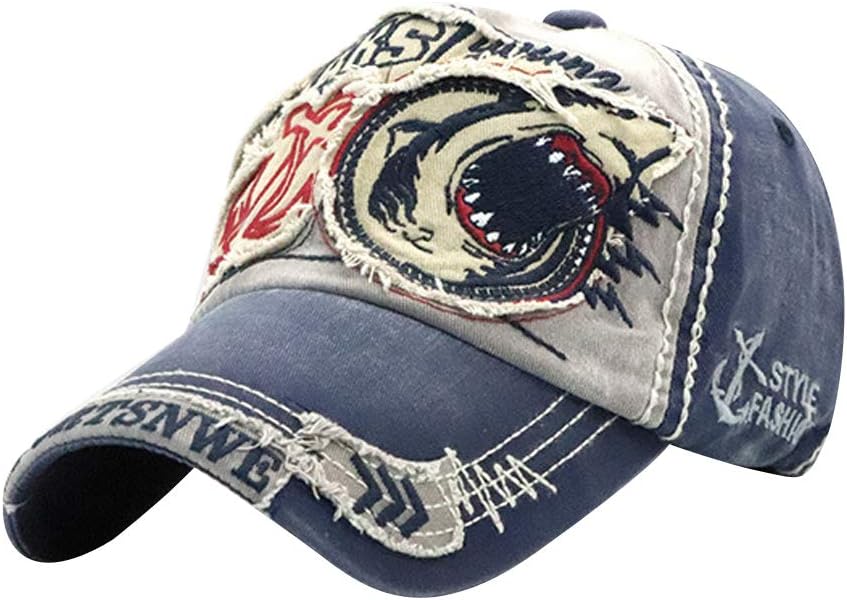 MINAKOLIFE Mens Shark Distressed Vintage Baseball Cap Hat