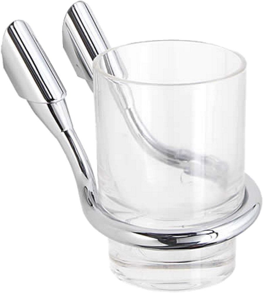 Kapri Organic Polished Chrome Wall Mounted Glass Tumbler & Holder