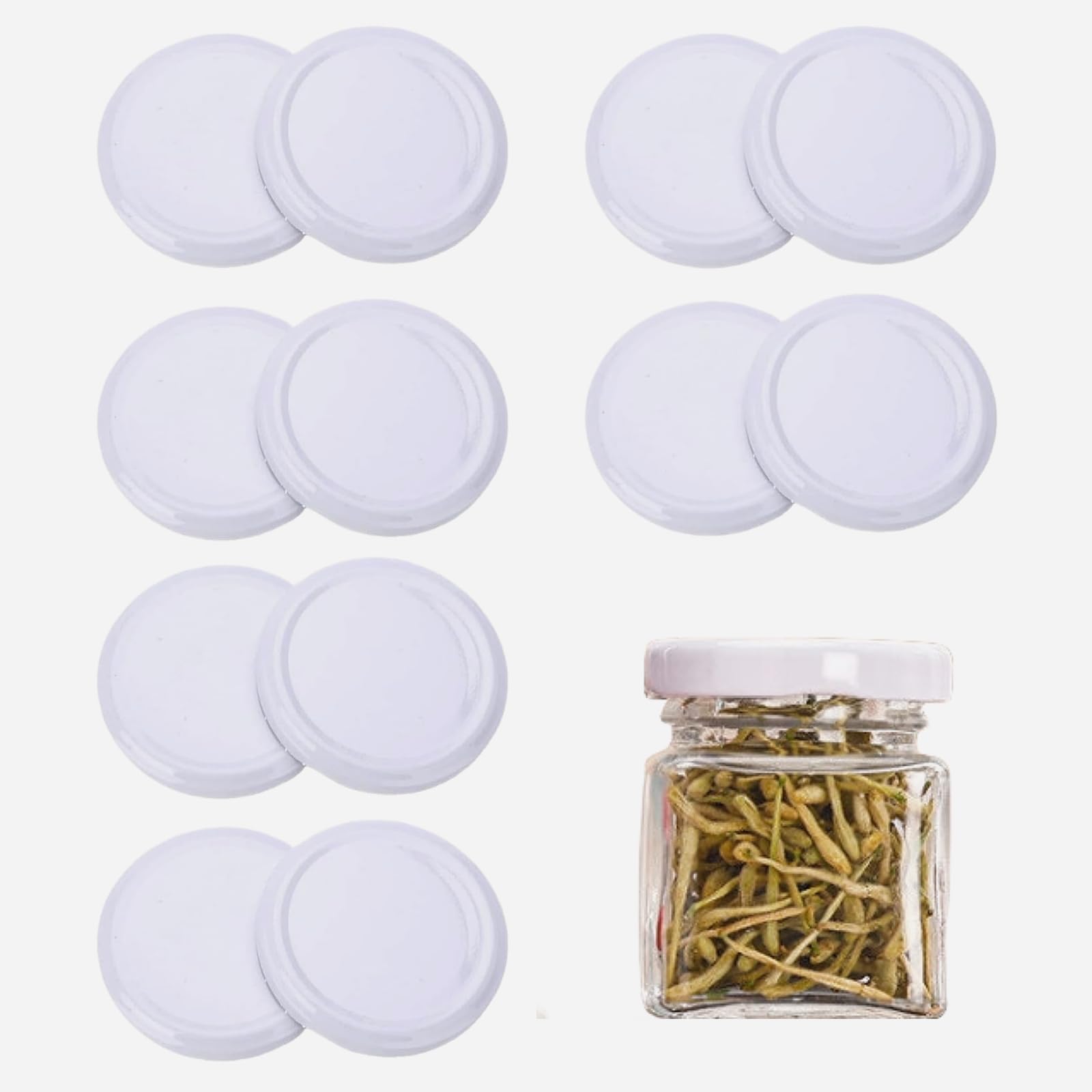 12 Pcs Jam Jars Polished Metal Twist-off Lids for Preserving Jars, Sauce Jars, Universal Canning Lids （70mm）