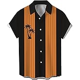 Lzzidou Men's Hawaiian Shirt Short Sleeve Button Down Beach Shirts