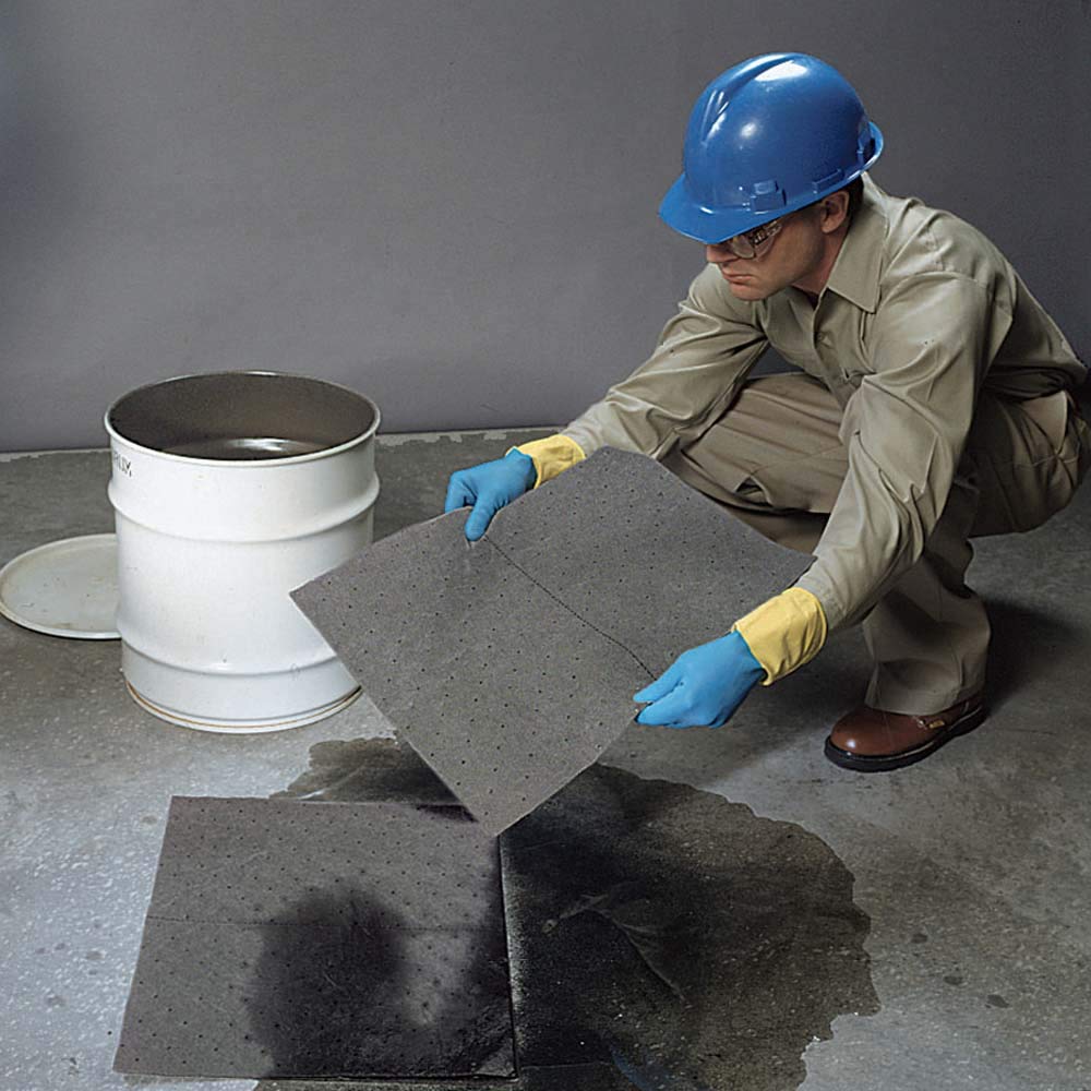 SpillTech Universal Defender Absorbent Mat Pad, Heavyweight, Polypropylene, 19” x 15” (L x W), Gray, Pack of 100 (GPB100H): Industrial & Scientific