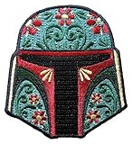 Star Wars Boba Fett Floral Helmet Iron-On Patch
