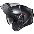 ScorpionEXO GT930 Open Full Face Transformer Adult Motorcycle Helmet Bluetooth Ready Speaker Pockets DOT ECE P/J Approved Solid (Matte Black - XL)