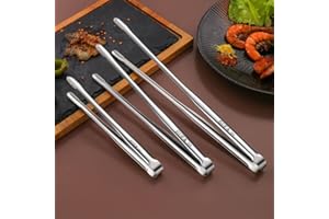 Stainless Steel Grill Tongs Food Clip BBQ Bread Steak Clips Cooking Utensils Non-Slip Kitchen Gadgets, large