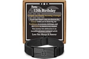 Gnamy Birthday Gifts for Men Boys, Adjustable American Flag Elastic Strap Bracelet, 10th 13th 16th 18th 20th 21st 30th 40th Birthday Jewelry for Him