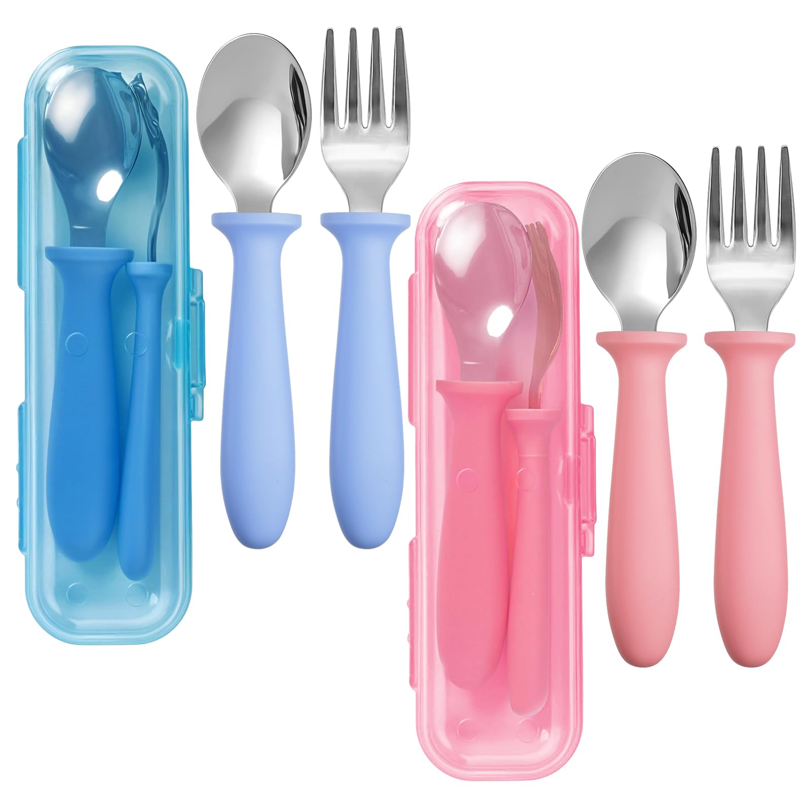Photo 1 of Kids Stainless Steel Utensils,Toddler Utensils,Toddler Forks and Spoons with Storage Box,Dishwasher Safe for School Lunch, Travel & Outdoors