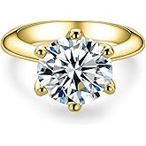 AnuClub 2/3CT Six Prong Solitaire D Color VVS1 Moissanite Ring, 925 Sterling Silver Never Color Fade for Wedding, Engagement And Anniversary With Certificate