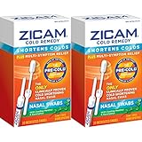 Zicam Cold Remedy Nasal Swabs, 20 Count (Pack of 2), Cold-Shortening Nasal Swabs with Menthol &amp; Eucalyptus, Proven to Shorten Colds