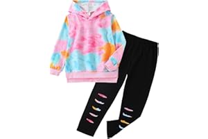 Malerotpc Kid Girls Clothes - Girls Outfits Tie Dye Tops and Leggings Pants 2 Piece Spring Clothes Set