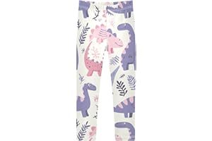 Cute Pastel Dino Girls' Leggings Casual Yoga Pants Dance Pants Tights Trousers Kids Workout Pants 4t to 10 Years