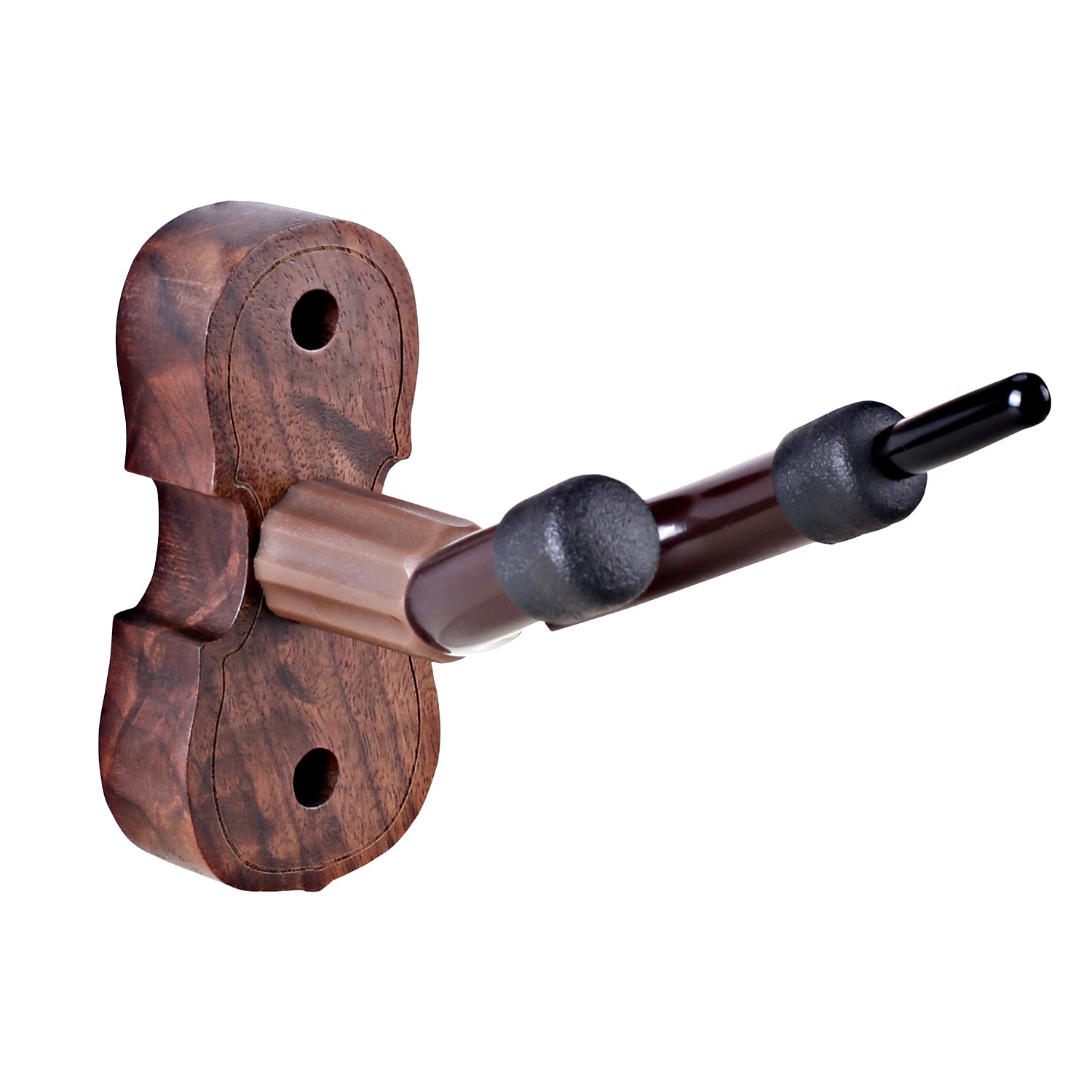 KingPoint Wall Mount Violin Hanger Hook, Rosewood Holder Stand for Home Studio Violin String Instrument Accessories (Black Walnut)