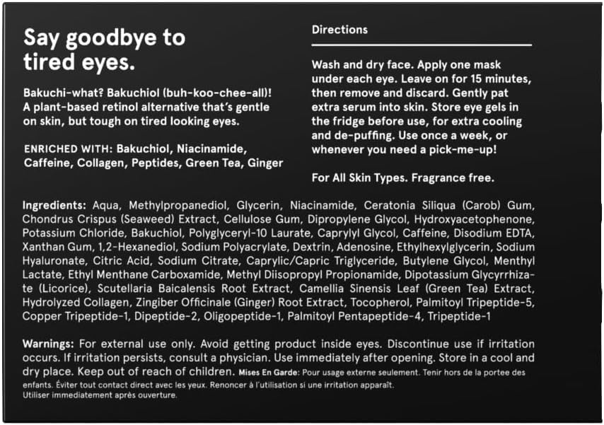 BRO MASK Under Eye Patches for Men with Hydrogel (6 pairs) - Anti-Aging Korean Eye Masks for Dark Circles and Puffiness- Puffy Under Eye Treatment - Perfect Skin Care Stocking Stuffers for Men