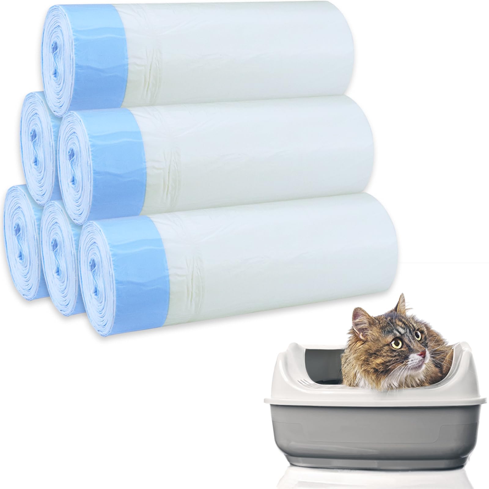 Photo 1 of 100 Count Cat Litter Box Liners,Waste Bags,Waste Drawer Liners Heavy Duty,Extra-Thick,For Automatic Cat Litter Box,Economy Bulk Pack
