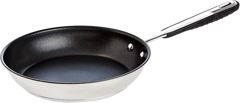 Poêle à Frire Antiadhésive en Acier Inoxydable à Induction - avec Poignée au Toucher Doux - 28 cm
