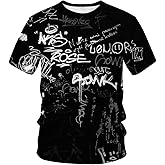 Dalicoter Men's 3D Print Hip Hop Graffiti Graphic T-Shirt Cool Shirt Novelty Tee Top