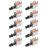 uxcell Push Button Switch DPDT 6 Pin 1 Position Self-Locking Black 10pcs