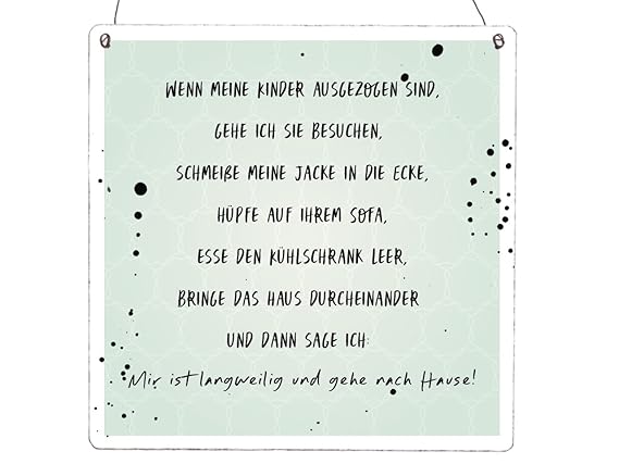 Interluxe Xl Holzschild Vintage Shabby Wenn Meine Kinder Ausgezogen Sind Eltern Witzig