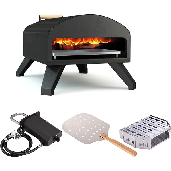 Amazon.com: Bertello Outdoor Pizza Oven Bundle - Bertello Pizza Oven, Gas+Wood  Tray Burner, Pizza Peel, Pizza Stone. Portable Pizza Oven AS SEEN ON SHARK  TANK - PATENTED : Patio, Lawn u0026 Garden