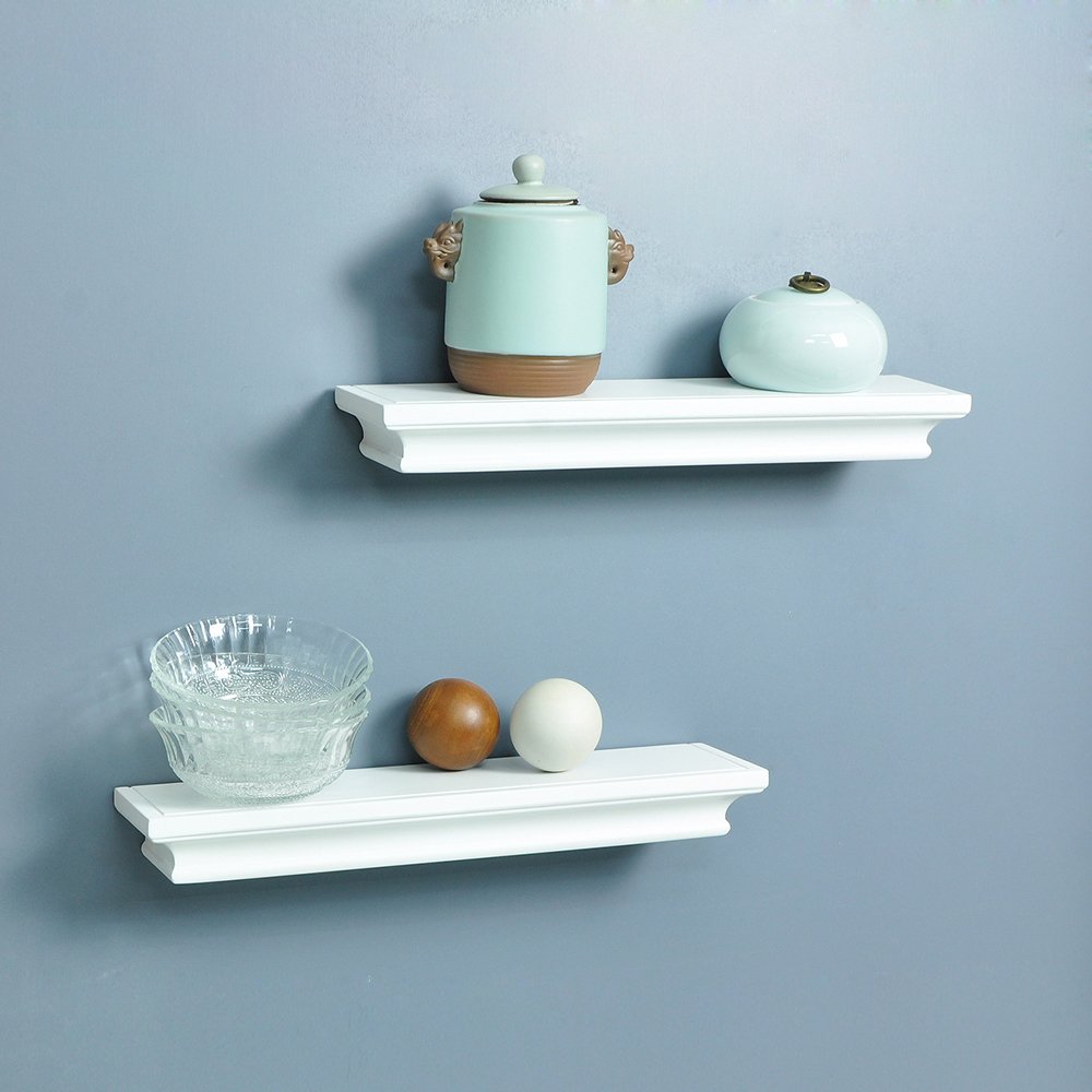 Traditional Wall Shelves Set White Finish Of 2 pcs 714983955935 eBay