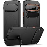 SURITCH for Google Pixel 9/9 Pro Phone Case, Compatible with MagSafe, Protective Cover with Camera Cover &amp; Adjustable Metal Kickstand for Pixel 9/9 Pro -Black