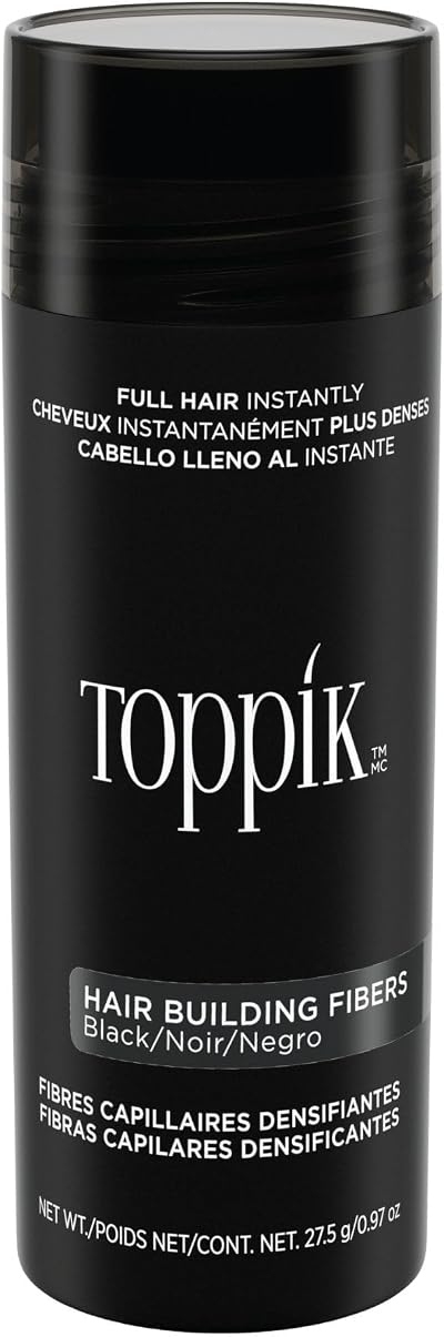 TOPPIK Hair Building Fibers Black 27.5g Bottle for Thicker Hairline Crown Beard
