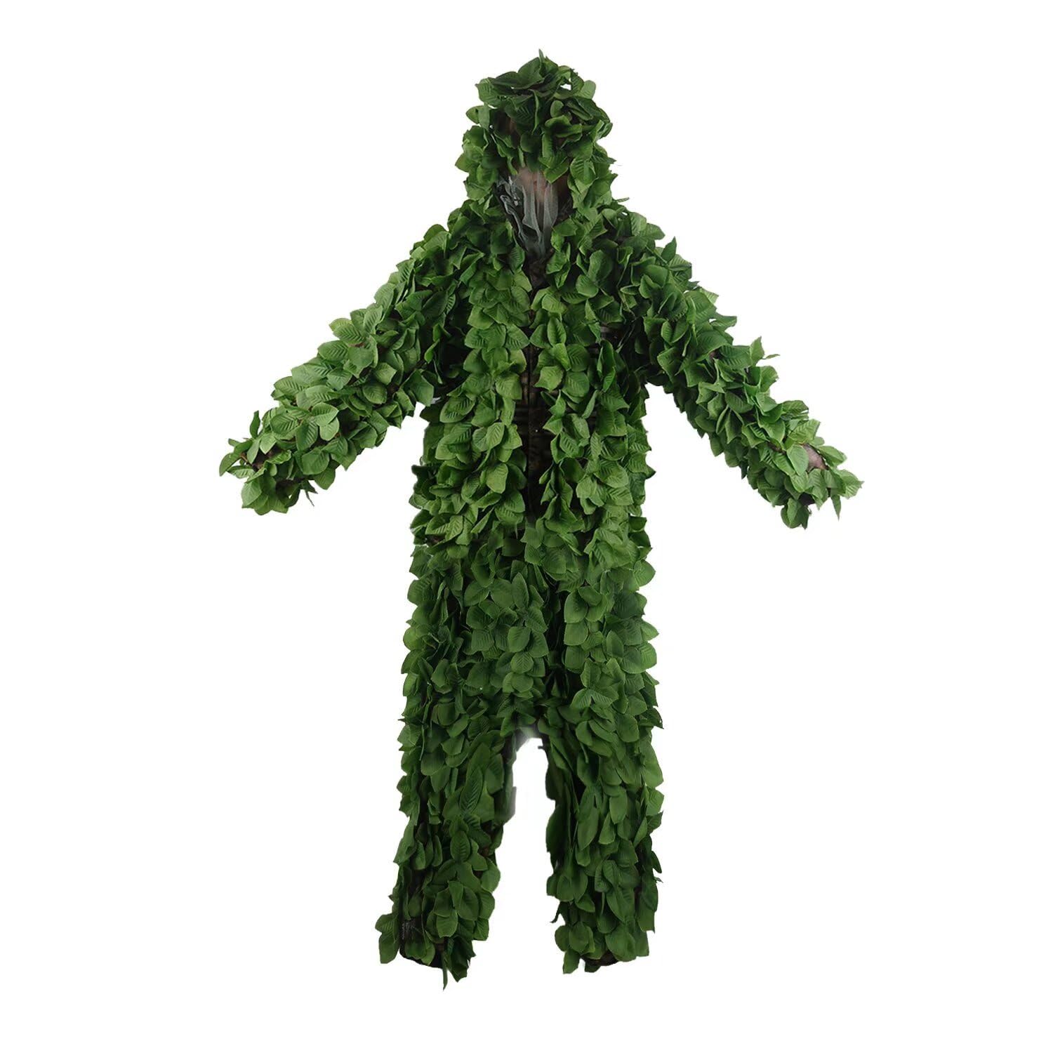 Photo 1 of HYOUT Hooded Ghillie Suit Camo Suit Woodland and Forest Design Army Sniper Military 3D Green Leaf Clothing for Jungle Hunting Shooting Airsoft Wildlife Party