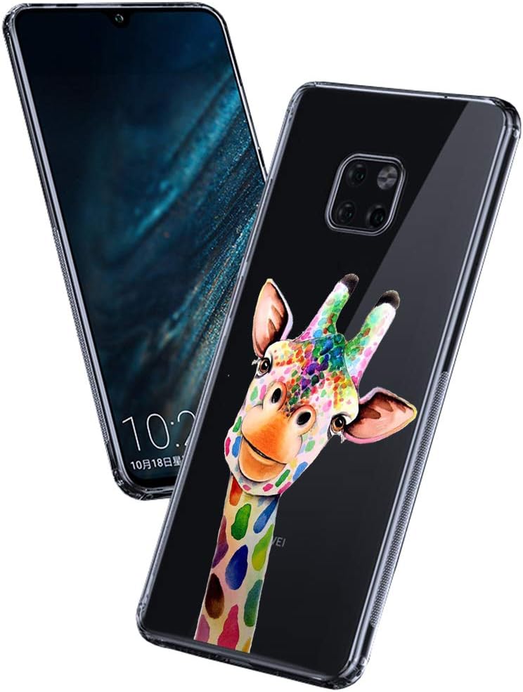 LEMONCOVER Case for Huawei Mate 20 Pro,Cute Novelty Animal Pattern Soft Slim Clear Design Shockproof Bumper Back Cover for Huawei Mate 20 Pro Case, Giraffe