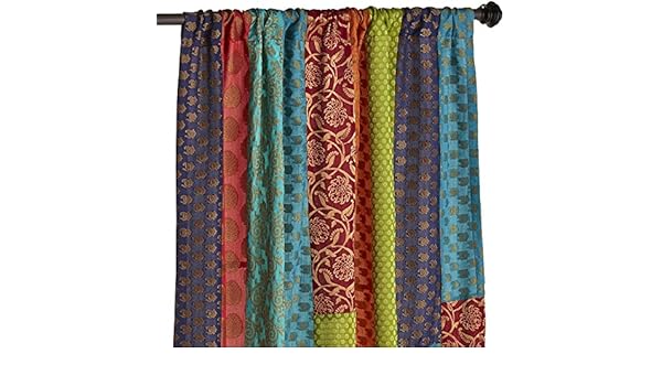 Amazon Com Pier 1 Imports Single Panel Lined Sari Patchwork 96