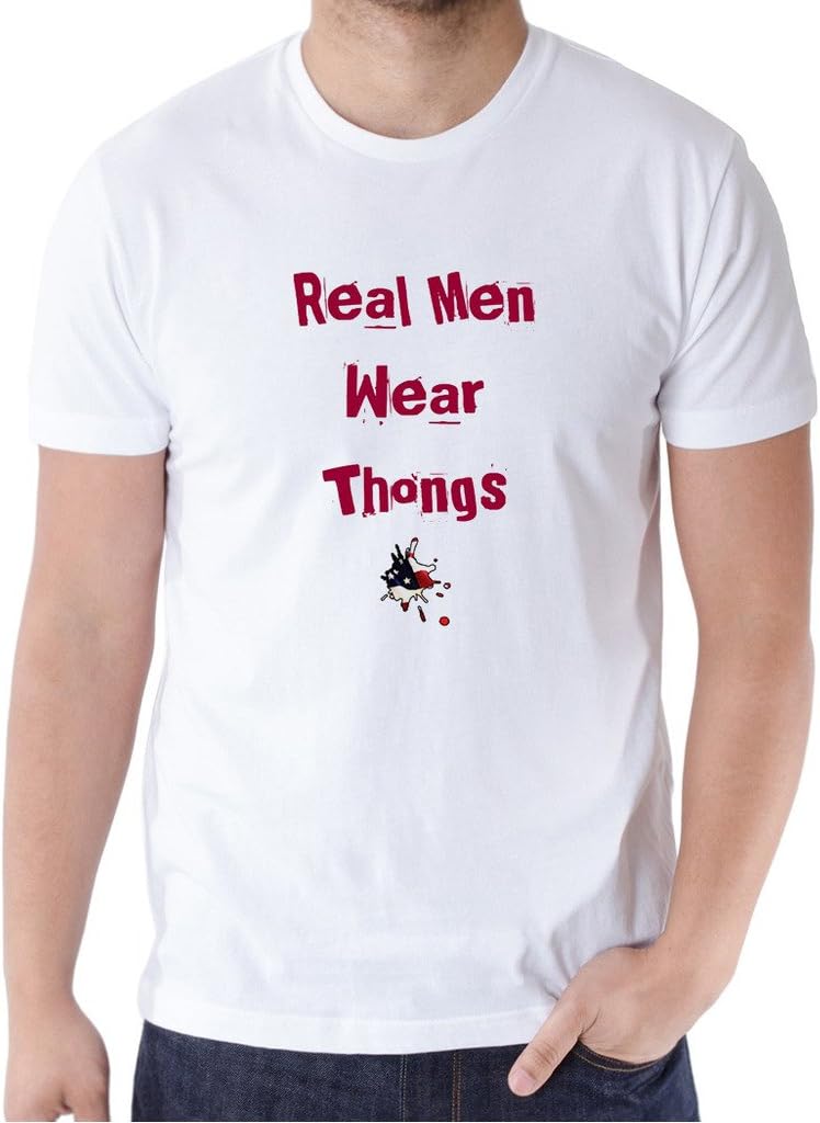 S-Tee Fashion Men's- Small- Real Men Wear Thongs Tee Shirts