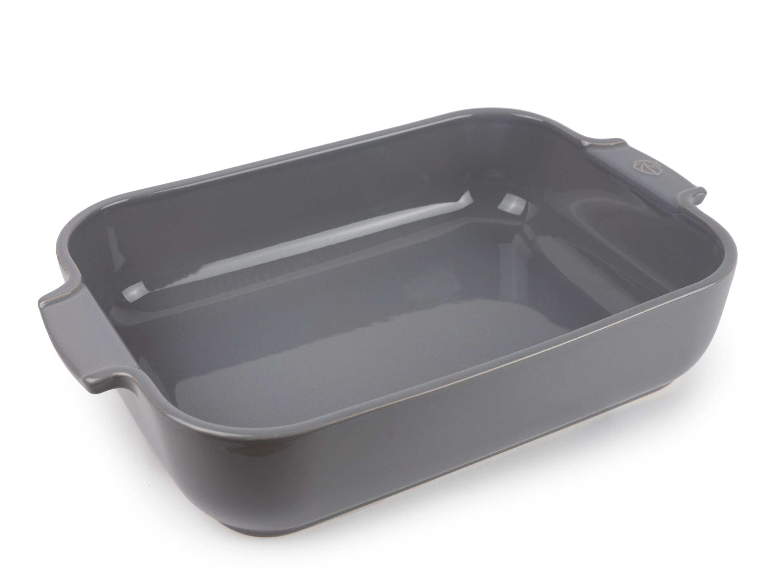 PEUGEOT - Rectangular Ceramic Baking Dish - 36 cm (including handles) x 22 cm x 6.8 cm - Capacity: 3.8 L - 6-7 Servings - 10 Year Guarantee - Made In France - Light Grey Colour