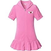 QPANCY Girls Swimsuits Coverups Terry Cover-Up Pink