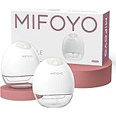 MIFOYO Hands Free Breast Pump, Wearable Electric Breastfeeding Pump with 4 Modes & 9 Suction Levels, LED Display & Rechargeable Battery Low Noise for Moms, Baby-Like Comfort, 24mm, 2-Pack
