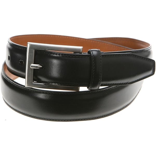 Johnston & Murphy Mens 175th Anniversary Brogue Leather Belt Black