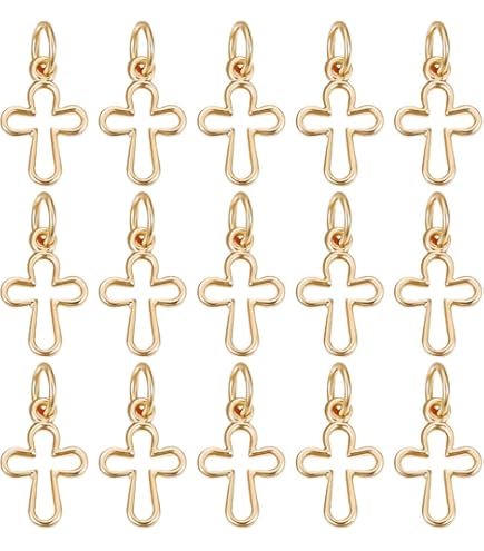 CHGCRAFT 20-Piece Gold Plated Star Charms - 7mm Brass Pendants For Jewelry Making