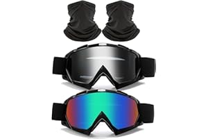 immoono 4Pcs Set, Dirt Bike Goggles with Face Cover Motorcycle Goggles ATV Motocross Riding Offroad Goggles for Adults Youth