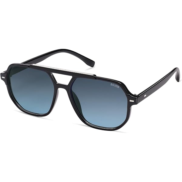SOJOS Women\'s Black Grey Trendy Square Polarized Vintage Aviator Sunglasses Amazon.com: SOJOS Sunglasses for Women & Men, Square, Retro  main image 4