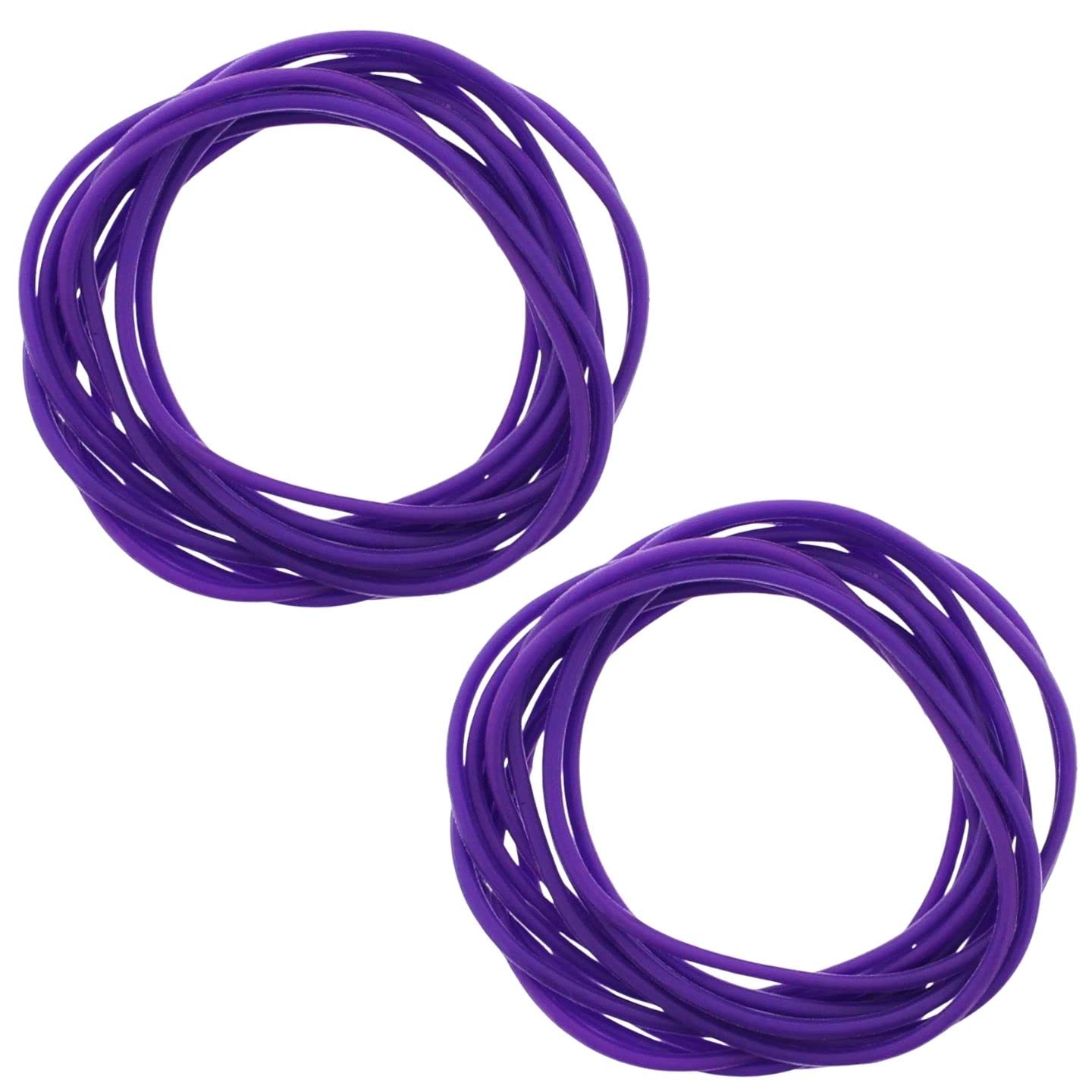 Topkids Accessories 24pc Gummy Bracelets Rubber Bangles Kids Party Bag Favour Fillers Jelly Jewellery Wrist Bands 80s Neon 90s Fancy Dress Fashion Wristbands (Purple)