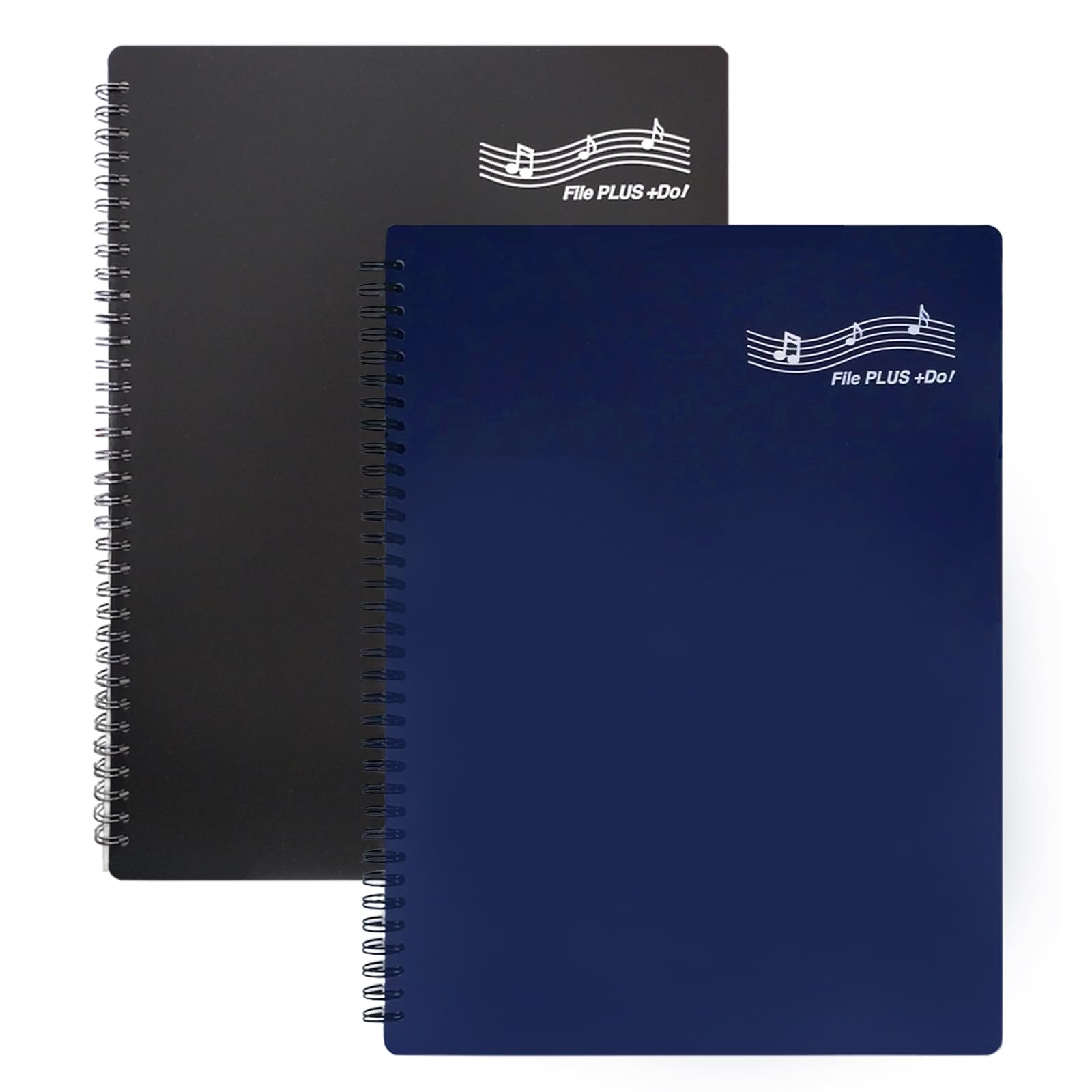FILE PLUS DO Music Sheet holder A4 30 pockets 60 pages No need to take out paper for writing in (Black + Navy 2 per set)