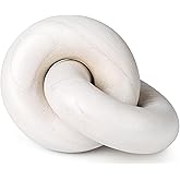 EMINGSKY 2 Link Wood Chain Link Decor,White Wooden Knot Boho Farmhouse Rustic Decor for Coffee Table Modern Book Shelf Accents Home Console Table Items Living Room