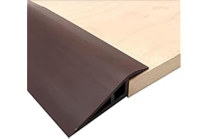 QAPIPEUS Vinyl Door Threshold Ramps for Doorways, Floor Transition Strip Threshold Ramp Self-Adhesive, Floor/Carpet-to-Transition-Strip Reducer Tile Doorway Edge Trim, Threshold 1/2''~3/5''(Coffee 36inch)