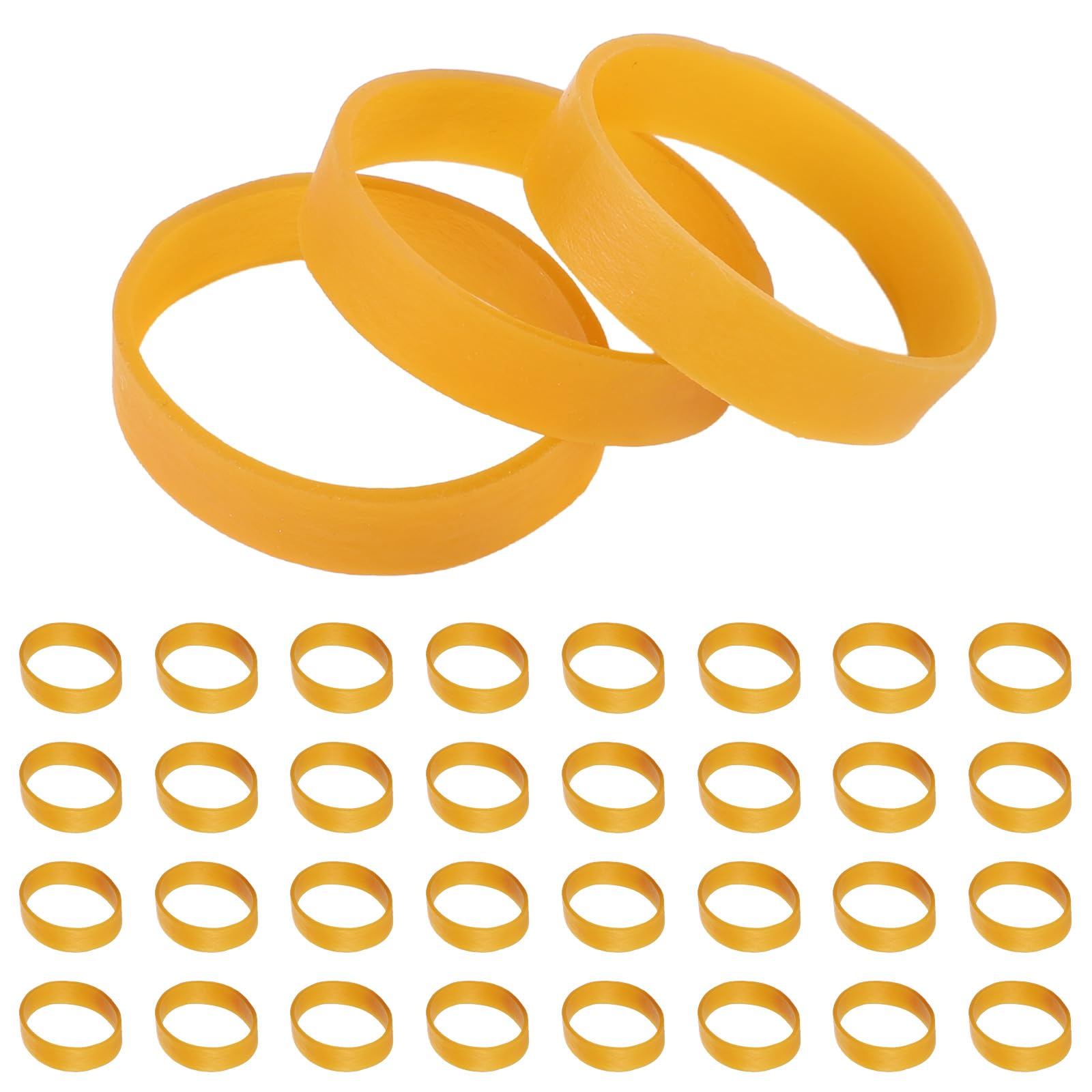 lasuroa 32pcs Ski Brake Retainers, Snowboard Brake Bands Retainers Brake Rubber Band for Snowboard Outdoor Winter Sports Accessories (Yellow)