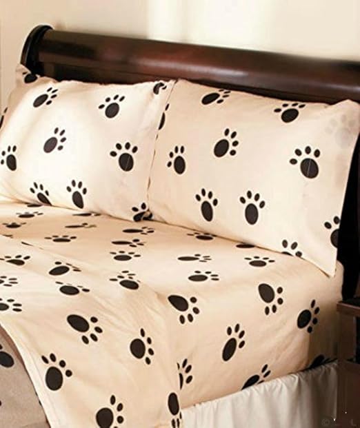 Amazon Com Dog Paw Print Sheet Set Or Pillow Sham Blanket