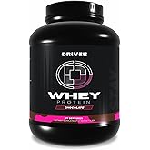 Driven WHEY- Grass Fed Whey Protein Powder: Delicious, Clean Protein Shake- Improve Muscle Recovery with 23 Grams of Protein with Added BCAA and Digestive Enzymes (5lb, Chocolate Milkshake)