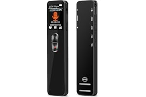 LIFMOCER 64GB Digital Voice Recorder Voice Activated Recorder with Playback,3072KBPSHD Noise Reduction and Password Protection for Lectures, Meetings, Classes (2023-black)