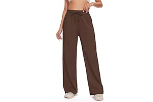 M MOTEEPI Women Sweatpants Wide Leg 30" Lounge Sweat Pants Casual Baggy Trousers with Elastic Waist Straight Leg