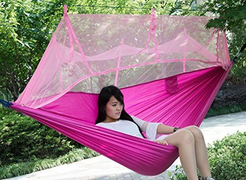 FDegage Double Camping Hammock with Mosquito Net Sleeping Cot Netting Tent Backpacking Hiking 450 lbs Capacity