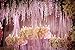 Ivyue 12sPack Wisteria Vine Artificial Silk Wisteria Lane Rattan Fake Wisteria Artificial Flowers Garland Hanging Flowers Wisteria Bush for Home Garden Party Wall Wedding Decoration 3.6feet (Pink)