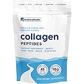 NativePath Collagen Peptides Protein - Hydrolyzed Type 1 & 3 Collagen Powder for Skin, Hair, Nails - 15.9 oz (45 Servings)